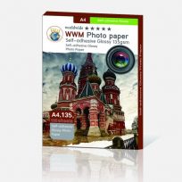 کاغذ فتوگلاسه پشت چسب دار ۱۳۵ گرم  سایزA4